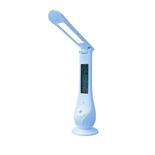 LAMPARA LED DE MESA 4W 6400K CON RELOJ COLOR AZUL - 1