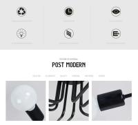Lámpara De Techo Semi-Aplicada Vintage Negra De Hierro Fundido Estilo Nórdico Minimalista Con 4 Luces Para Hogar Y Barns - details 7