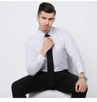 Camisa De Negocios Casual Para Hombre De Color Sólido Slim Fit Cuello En V Manga Larga Alta Calidad Sin Planchar Moda Clásica - details 19