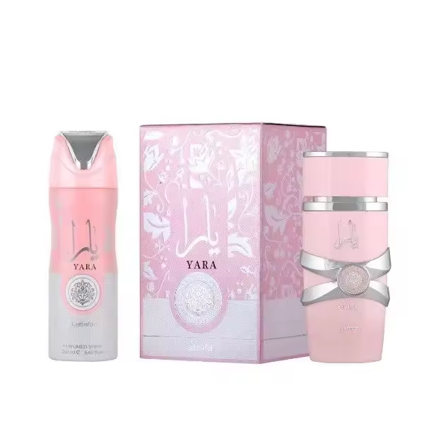 Pack de Yara rosa desodorante de 200 + YARA DE 100 ML Lattafa original, Fragancia femenina,dulce,sensual TOP VENTAS ,Pack de regalo cumpleaños,navidad ,fiestas,Colonia YARA ROSA 100 ML mas Desodorante de 200 ml NOVEDAD PACK REGALO IDEAL MUJER - 1