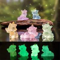 Estatua De Unicornio Miniatura Cartoon Luminosa Decoración Para El Hogar Accesorios De Casa Kawaii Regalos Figura De Resina - details 0