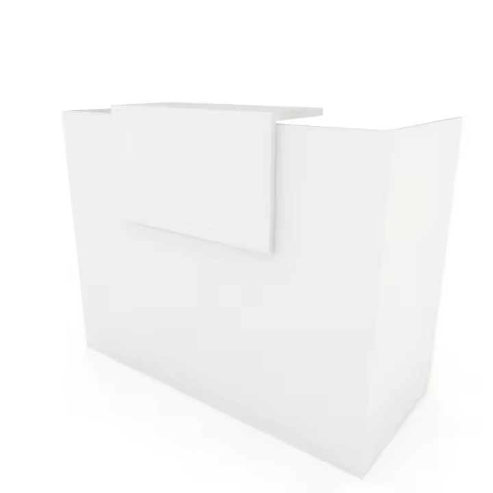 OFICIT Mostrador recepción Basic Low de 120 cm de ancho con sobremostrador en color Blanco. - 1