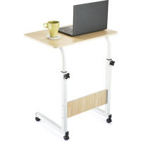 ARISE SHOP-Mesa Auxiliar Plegable Madera Metal,Mesa Portátil Ordenador Ajustable con Ruedas,Mesa de Cama con Ruedas,Mesa De Sofá para Sala De Estar, Dormitorio Y Oficina En Casa,65-89x50x40 cm - details 0