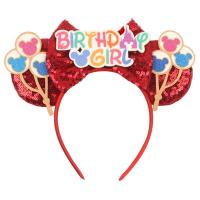 Diademas De Cumpleaños Para Niños Con Lentejuelas Y Largas Cuentas Estilo Mickey Y Minnie Adornos Para Fiestas Decoraciones De Cabeza Lindas Con Abrazaderas Para Orejas - details 0
