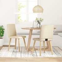 vidaXL Sillas de comedor giratorias 2 unidades tela en color Gris claro/Negro/Crema y más | cómodas modernas ergonómicas para comedor cocina salón hogar - details 2