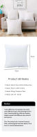 Almohada De Cojín Estándar Blanca 100% Algodón Bounce Back Para Sofá Y Coche Decoración Interior Del Hogar Tamaño 30x30/40x40/45x45/60x80cm Relleno De Poliéster 100% - details 0