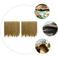 2 Pcs Tejado De Paja Falsa Para Decoración Al Aire Libre Jardín Hut De Jardín Sombrilla De Bambú Para Patio Adorno Simulación De Hogar - details 6