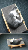 Tablero De Rasguñar Para Gatos Con Marco De Madera 3 En 1 Sillón De Descanso Antirraspado Juguete Para Uñas Sofá Para Gatos - details 12