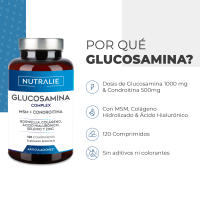 Glucosamina con Condroitina, MSM y Colágeno, Para Articulaciones, Cartílago y Huesos, Antiinflamatorio Natural que Reduce el Dolor con Ácido Hialurónico, Boswelia, Selenio, Zinc, 120 Comprimidos - Nutralie - details 1