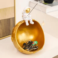Adorno De Escritorio Espacial Con Resina Figura De Espaceman Y Planeta En Caja Organizadora Para Decoración De Habitación Temática De Espacio - details 1