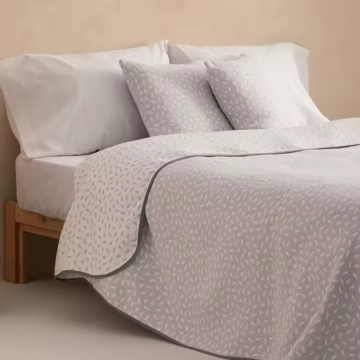 GAMUSI - Colcha jacquard ligera algodón entretiempo primavera verano diseño a puntitos CINTI - 1