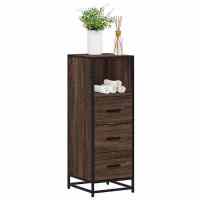 vidaXL Armario de baño madera contrachapada 35x37,5x100 cm en color Gris sonoma/Roble Sonoma/Marrón roble y más | almacenamiento funcional diseño moderno para baño dormitorio sala - details 2