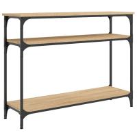 vidaXL Mesa consola madera de ingeniería 100x29x75 cm Negro, Roble Sonoma, Roble ahumado Mesa de sofá Mesa de Entrada para Salón Consola de Entrada Mueble Recibidor Mesita Mesa auxiliar Salon - details 2