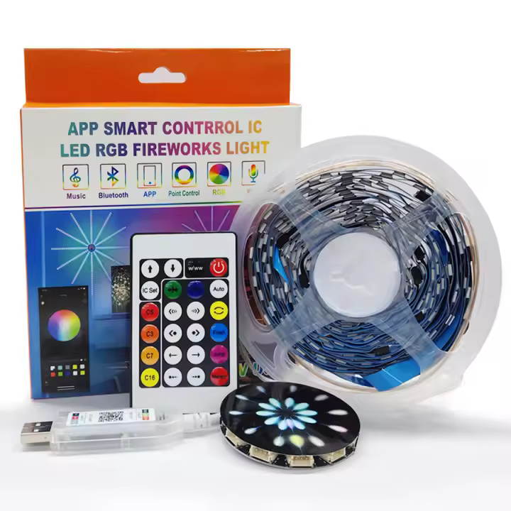 Tira De Luces LED Coloridas De 30LED/M Control Remoto Bluetooth APP 5V USB Para Ambiente Musical Y Decoración De Paisaje - 1