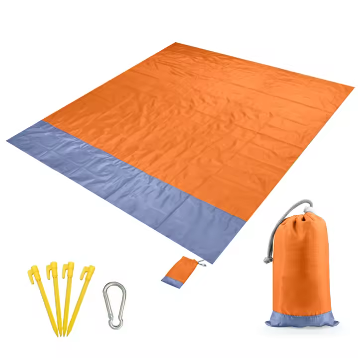 Manta De Camping Impermeable Extra Grande Para Playa Manta Portátil Ligera Y Plegable Sin Arena Con Bolsillo Para Picnic - 1