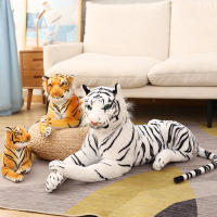 Juguete De Peluche Tigre Realista Suave Animal Silvestre Simulación Regalo De Cumpleaños Para Niños Blanco Y Marrón - details 13