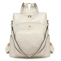 Nuevo bolso de cuero suave, gran capacidad, mochila retro europea y americana, gran capacidad, moda, color en contraste, mochila para mamá de doble propósito - details 2