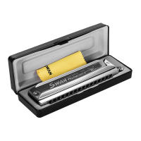 Harmonica Cromática Swan SW-1664 Con 16 Agujeros En Do 64 Tonos Organ De Bocina Para Niños Y Adultos Con Estuche De Almacenamiento Y Paño De Limpieza - details 0