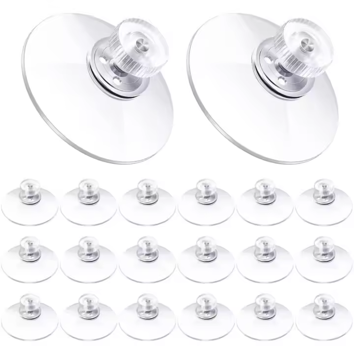 Ventosas de plástico Ventosa de PVC transparente de 40 mm Soporte de succión adhesivo fuerte con tuerca de tornillo para tela de sombra - 1