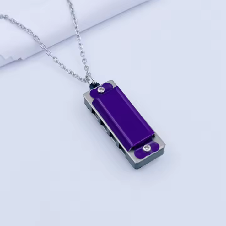 Nueva Armónica De 8 Tonos Con 4 Agujeros Mini Armónica De Metal Instrumento De Viento Cadena Juguete Musical Regalo - 1
