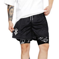 Shorts De Correr Para Hombre Berserk Impresión 2 En 1 Con Bolsillos Quick Dry Estirable Para Gimnasio Y Actividades De Verano - details 4