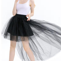 Nueva Llegada De Petticoats Alta-baja Para Vestido De Coctel Elástico De Malla Redonda De Color Negro Rojo Azul Morado Café Rosa Verde Tútú De Halloween Skirt Gótica Adecuado Para Mujeres - details 4