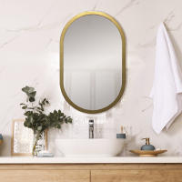 Espejo Ovalado de Pared Fabricado en España - Moldura 2.5 cm - Acabado Artesanal - Color Oro Envejecido - details 1