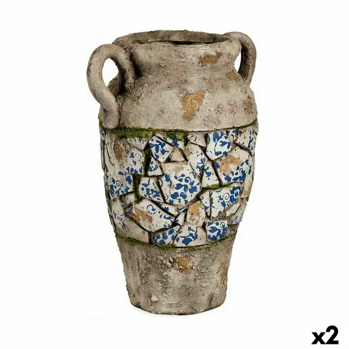 Ibergarden Figura Decorativa para Jardín Jarrón Poliresina 21 X 34,5 X 28 Cm (2 Unidades) - 1