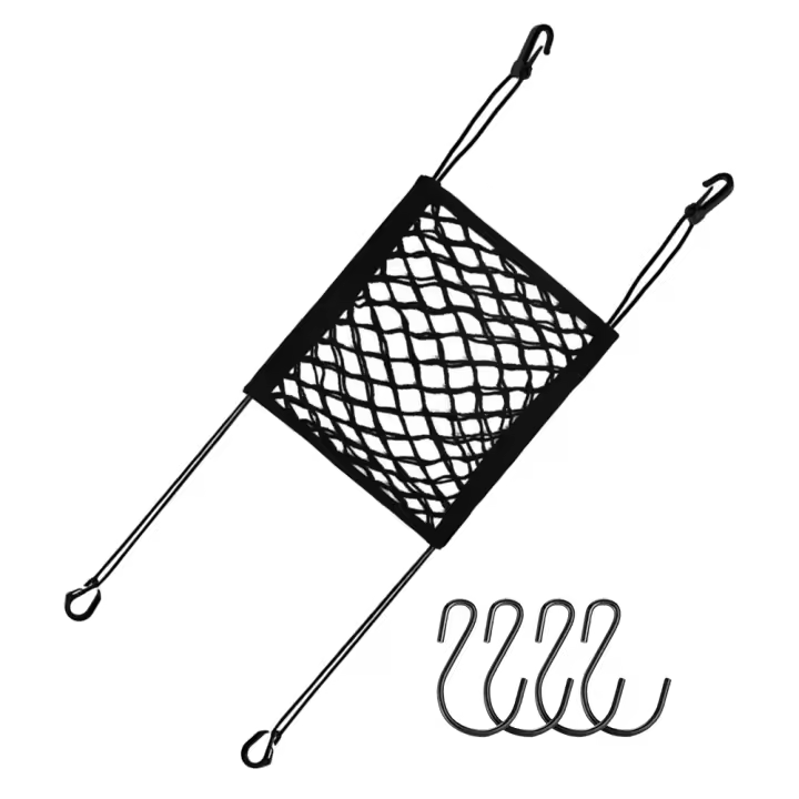 Bolsa De Almacenamiento Para Casco De Motocicleta Con 4 Ganchos Soporte De Red Para Equipaje De Tanque De Combustible De Nylon Para Motocicleta - 1