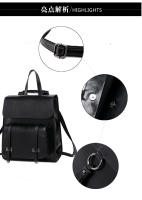 Mochila De Cuero Genuino Para Mujer Bolsa De Viaje Con Portátil Capacidad De 20-35 Litros Estilo Preppy Saco De Hombro - details 5