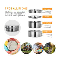 Juego De Cocina Para Camping Y Senderismo En Acero Inoxidable Resistente Al Agua Plegable Con Soporte Para Fogata Ideal Para Picnics - details 11