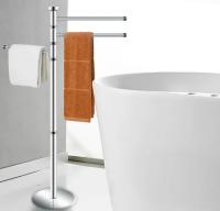 Soporte para Colgar Toallas ,de Pie ,sin Taladrar , Metal Acero, con 3 Brazos Giratorios - Baño Moderno y Práctico - details 1
