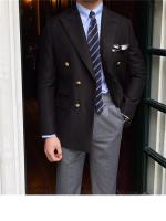 Chaqueta De Encaje Británica Diaria Para Hombre Chaqueta De Suelto Elegante De Color Sólido Moda Casual De Doble Botón - details 2