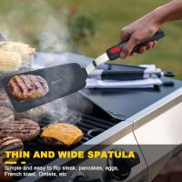 2 Piezas Espátula de silicona, Espátula Ancha para Panqueques para Huevos Fritos, Tortitas, Pescado, Hamburguesas, Filetes Y Otros Platos (Negro) - details 3