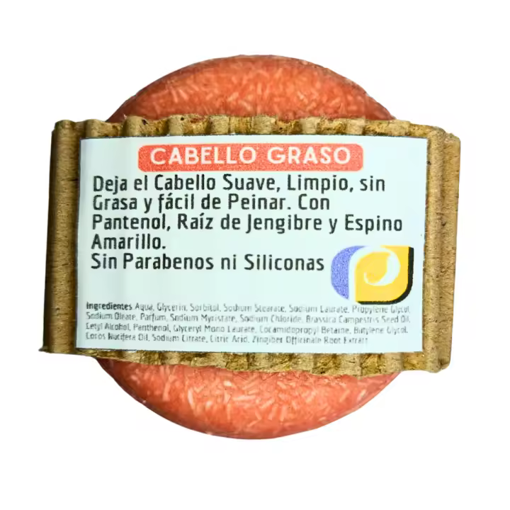 Champú Sólido Cabello Graso. PumarShop Cinnia Natura. Elimina la Grasa y Equilibra el sebo. Brillo y Volumen. Sin Parabenos Ni Siliconas. Apto Veganos - 1