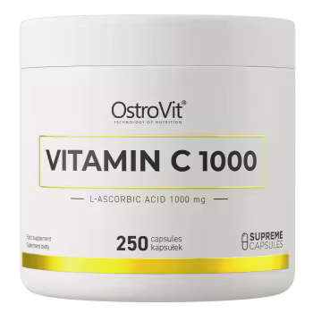 Ostrovit Vitamin C 1000 250 Cápsulas  Suplemento de Vitamina C de Alta Potencia para Refuerzo del Sistema Inmunológico, Producción de Colágeno y Protección Antioxidante  Sin Gluten ni Colorantes - 1