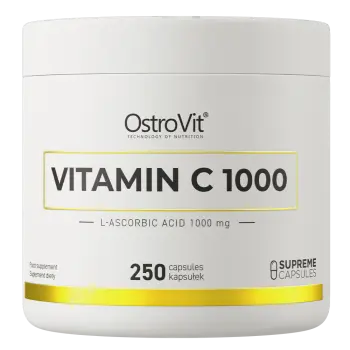 Ostrovit Vitamin C 1000 250 Cápsulas  Suplemento de Vitamina C de Alta Potencia para Refuerzo del Sistema Inmunológico, Producción de Colágeno y Protección Antioxidante  Sin Gluten ni Colorantes - 1