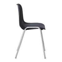 ORION91 Silla CASTOR Apilable Monoblock Polipropileno Negro 🖤 Patas Cromada Comedor Oficina Salón Teletrabajo Cocina - SpazioLuzio - details 1