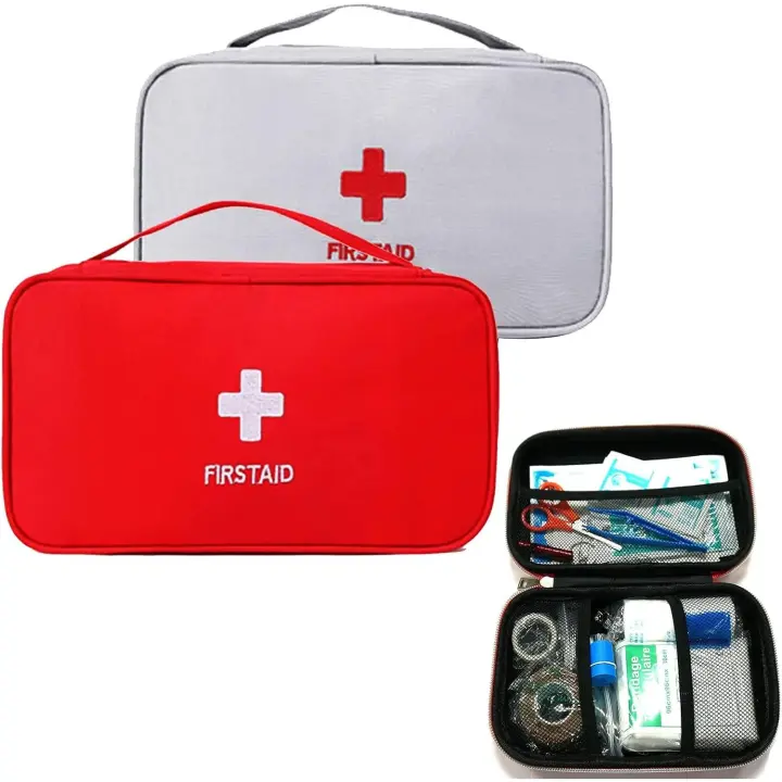 Bolsa de primeros auxilios de viaje de 2 piezas, mini botiquín de primeros auxilios, botiquín de emergencia médica, bolsa de primeros auxilios compacta, para acampar al aire libre, senderismo (solo bolsa) - 1