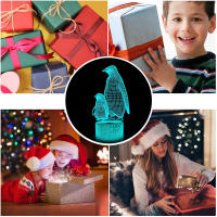 Lámpara De Noche Penguin 3D Para Niños Con 16 Colores Cambiantes Decoración Para Dormitorio Ilusión Animal Regalo De Cumpleaños Para Niño Y Niña - details 21