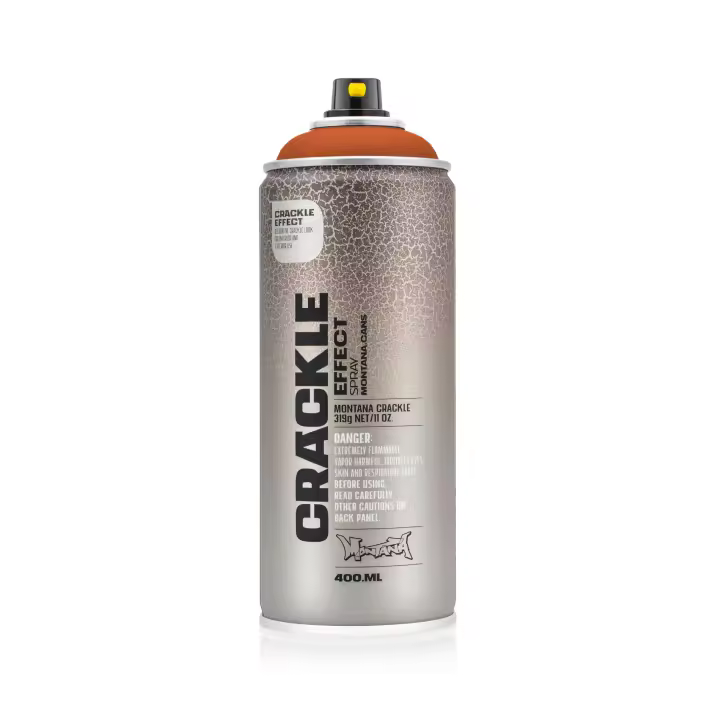 Montana Cans Efecto Craquelado Color Cobre 400ml - efecto agrietado, acabado mate, presión media, compatible con otros colores, requiere imprimación y color base, para cualquier superficie - 1
