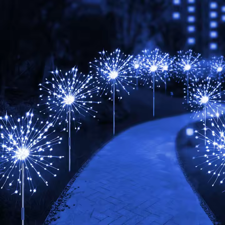 Luces De Fuego Solar LED Para Jardín Decoración De Aire Aéreo Impermeable Exterior Lámpara De Césped Dandelion Para Paisaje Jardín Decoración - 1