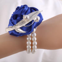 Corsé De Rosa Azul Para Boda Accesorios De Vestimenta Para Novio Y Novia Broche Artificial De Flores Sin Ingredientes Químicos Peligrosos - details 11