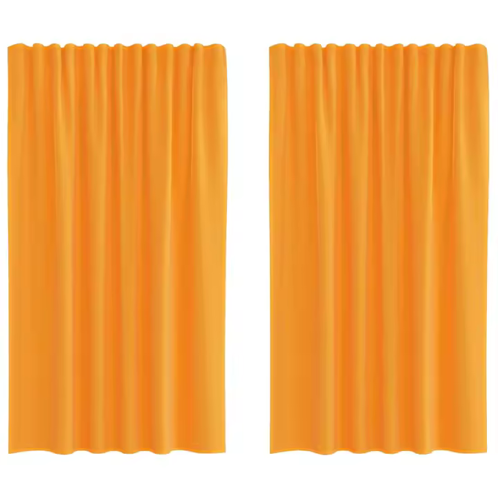 vidaXL Cortinas de gasa con bolsillos para varillas 2 uds. naranja - 1