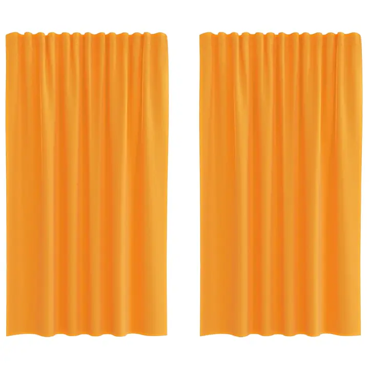 vidaXL Cortinas de gasa con bolsillos para varillas 2 uds. naranja - 1