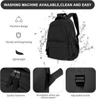Mochila para computadora portátil, mochila para computadora portátil impermeable con bolso escolar de 14 pulgadas con carga USB - details 2