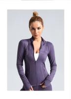 MOV-Chaqueta de fitness empalmada, Bolso elástico transpirable, chaqueta de yoga Deportiva para Corver y Cycling,Chaqueta de ropa de yoga deportiva de carrera, manga larga con cuello alto delgado, ropa de gimnasia deportiva - details 13