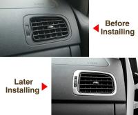 4PCS Adornos De Acero Inoxidable Para Volkswagen VW POLO 2011-2017 Mejora Interior Decoración De Salida De Aire Con Circulo De Cubierta - details 5