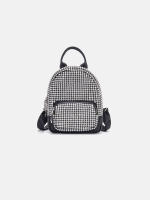 Mochila Mini Jiomay De Moda Para Mujer Lujo Diseñadora Ligera Cuero Sintético Con Decoración De Diamantes Cierre De Cremallera - details 2