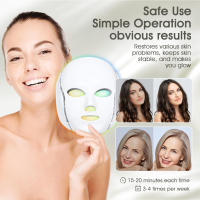 Máscara De Belleza LED Para Rostro Con Terapia De Luz 7 Colores Dispositivo De Cuidado De La Piel Rojo Para Uso Doméstico - details 6